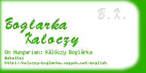 boglarka kaloczy business card