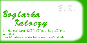 boglarka kaloczy business card